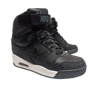 Nike Women's Black High-Top Sneakers with White Midsole Accent